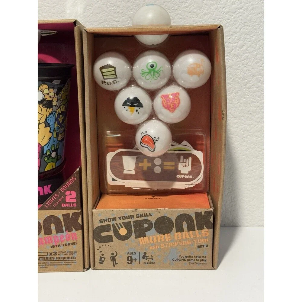 CUPONK Game Bundle El Campeon Cup & Ping Pong Refill with Stickers NEW SEALED